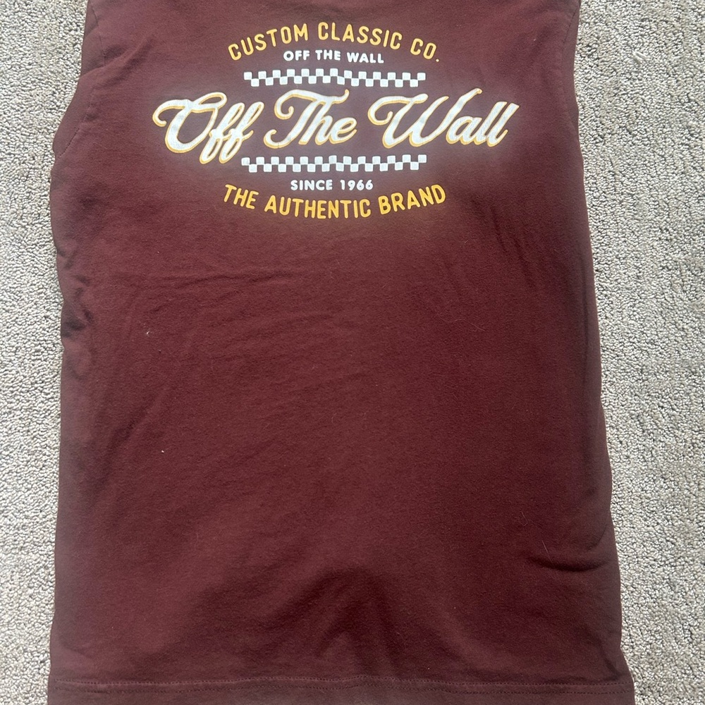 Youth Small (8/10) Vans Long Sleeve Logo Tee - Deep Burgundy - Picture 2 of 2